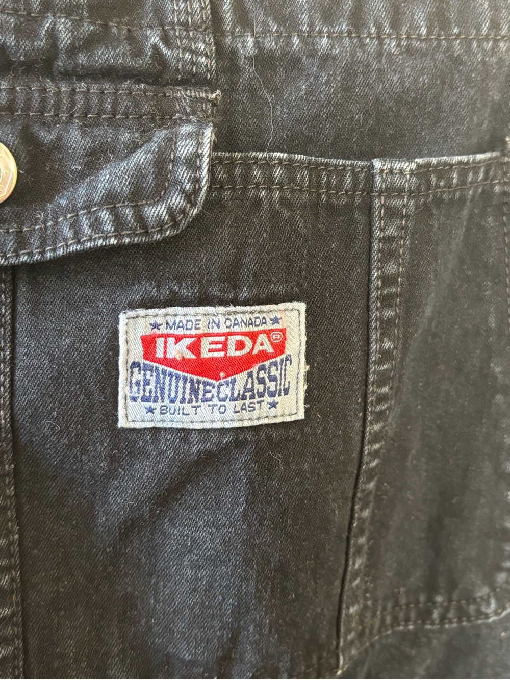 Vintage IKEDA Black Denim Utility Workwear Overalls - Picture 3 of 6